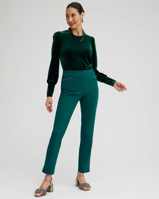 Brigitte Beaded Detail Ankle Pants - image 2